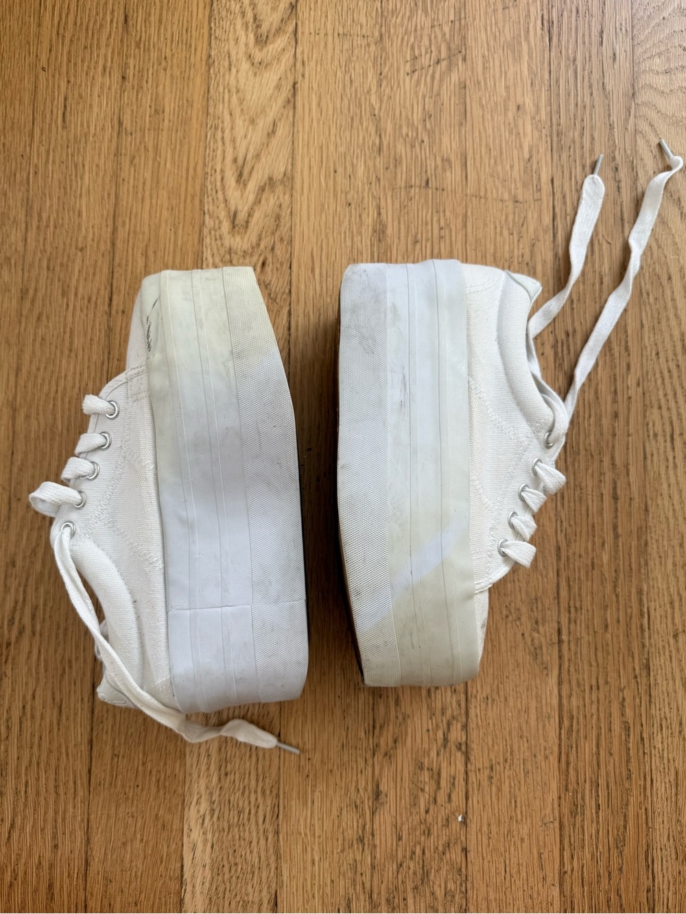 White Platform Canvas Sneakers